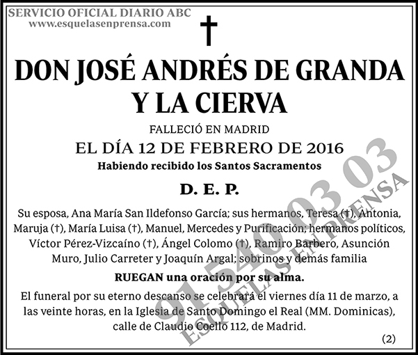José Andrés de Granda y la Cierva